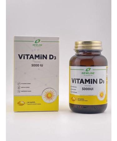 Gairbekstore Vitamin D3 5000 IU NewLine - 120 capsules for immunity - Buy Online on GoSupps.com