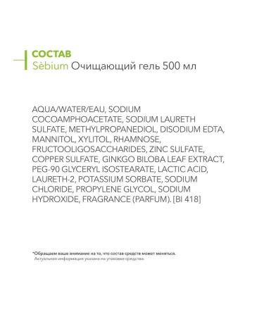 OthehouseholsupplieLabs Gel for washing oily and problem skin SEBIUM 500 ml - Buy Online on GoSupps.com