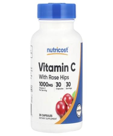Nutricost Vitamin C with rosehip 30 capsules (1000 mg)