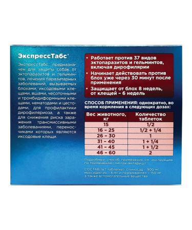 AVZ Okvet ExpressStabs tablets from dog parasites 15-30 kg 2 tab - Buy Online on GoSupps.com