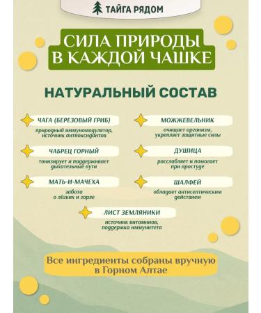 The taiga is nearby Altai herbal tea "Immunity" with chaga - Buy Online on GoSupps.com