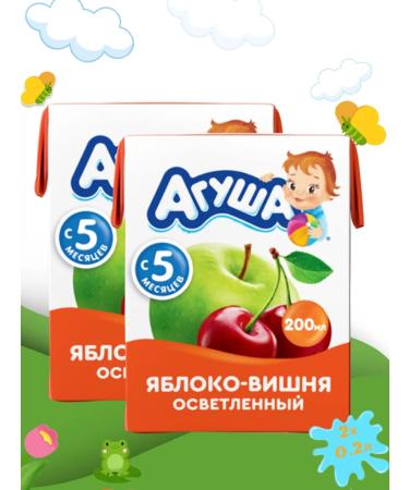 Agusha Juice children's apple and cherry 2 x 0.2l