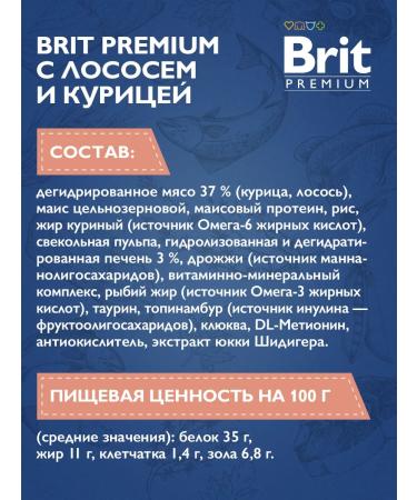 Brit Dry food for sterilized cats salmon 2 kg x 2 pcs - Buy Online on GoSupps.com