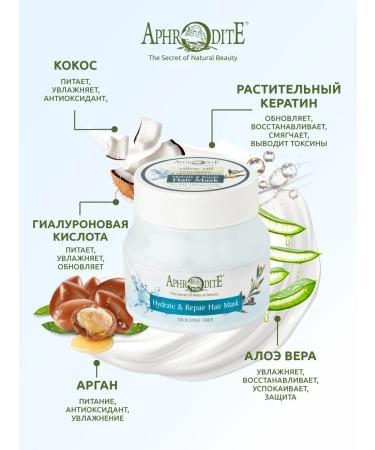 Aphrodite Hair mask "Moisturization and radiance" 250 ml - Buy Online on GoSupps.com