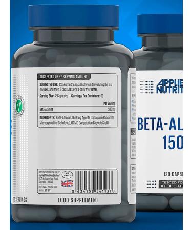 APPLIED NUTRITION Beta Alanin (beta alanine) 1500 mg 120 capsules - Buy Online on GoSupps.com