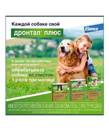 Elanco Drontal tablets for large dogs with the taste of meat 2t - Buy Online on GoSupps.com