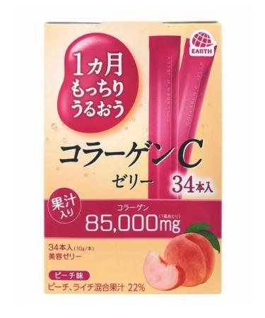 Earth Collagen in jelly with vitamin C peach 34 stick - Buy Online on GoSupps.com
