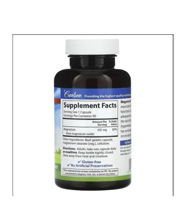 Carlson Labs Magnesium vitamins Magnesium 350 mg 90 capsules - Buy Online on GoSupps.com