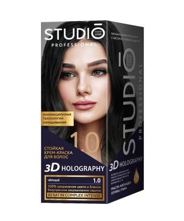 Studio Professional Hair dye 3D 1.0 black New 50 50 15 ml - Buy Online on GoSupps.com