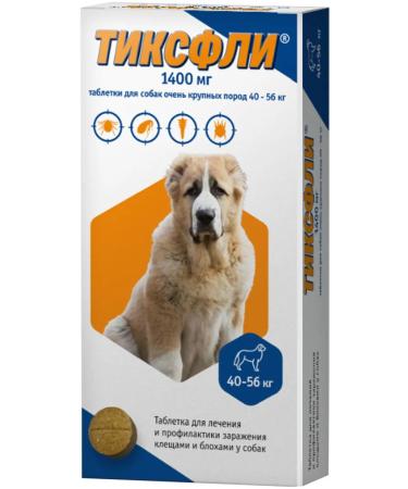 Tixfli Flea and dog ticks for dogs 40 - 56 kg 1400 mg 1 tab - Buy Online on GoSupps.com