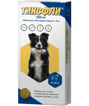 Tixfli Flea and dog ticks tablets 10 - 20 kg 500 mg 1 tab - Buy Online on GoSupps.com