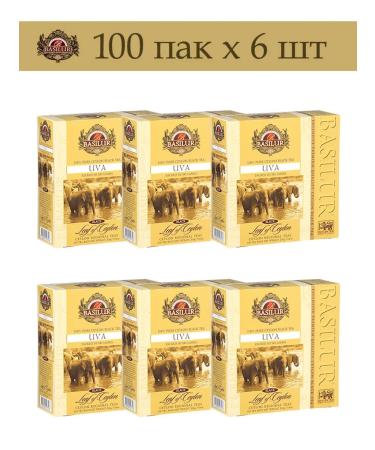 Basilur Tea in bags black set 100 pak x 6
