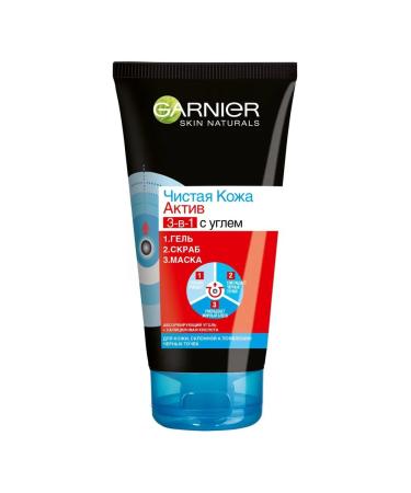 Garnier Washing gel clean skin 3B1 with extract - Buy Online on GoSupps.com