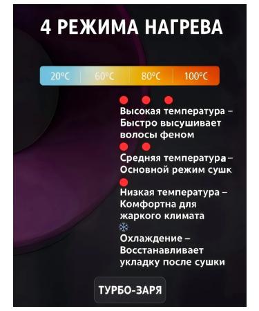 TURBO-ZARYA Hair hair dryer Powerful with nozzles5-B-1 - Buy Online on GoSupps.com