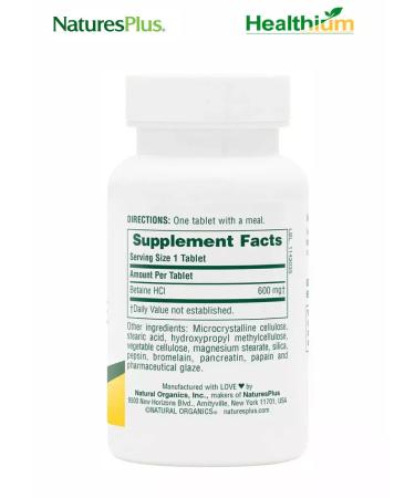 Betaine Hydrochloride 600mg 90 Tab Betain Hydine - Buy Online on GoSupps.com
