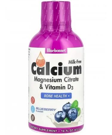 Bluebonnet Nutrition Liquid citrate of calcium magnesium and vitamin D3 473 ml of blue - Buy Online on GoSupps.com