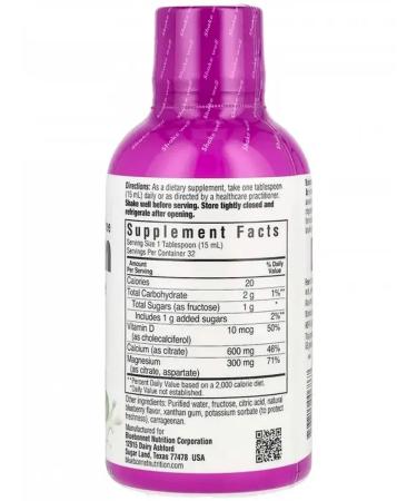 Bluebonnet Nutrition Liquid citrate of calcium magnesium and vitamin D3 473 ml of blue - Buy Online on GoSupps.com