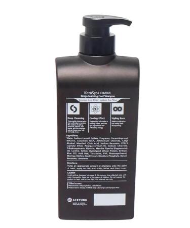 KeraSys Hair shampoo male refreshing Homme 550 ml - Buy Online on GoSupps.com