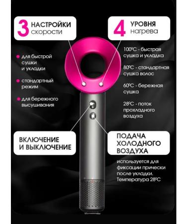 Hair hair dryer with nozzles ionization and diffuser - Buy Online on GoSupps.com