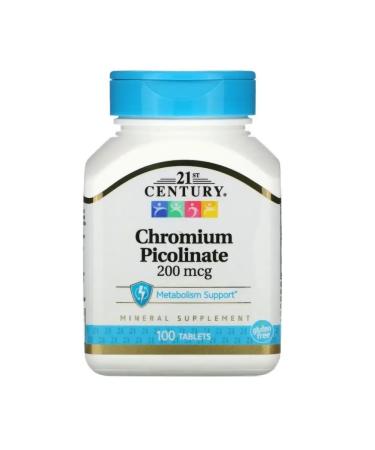 21st Century Chrome Picoline 200 mcg 100 tablets