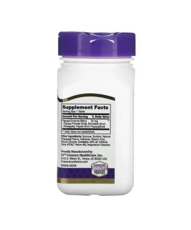 21st Century Papaya Enzyme Papaya enzyme 100 chews. - Buy Online on GoSupps.com