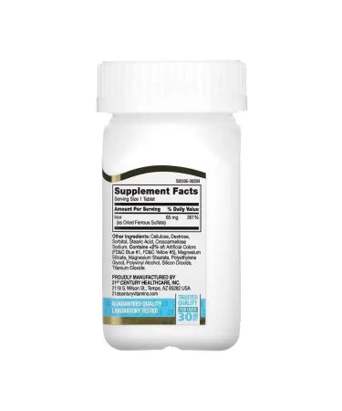 21st Century Iron Iron 65 mg 120 tablets - Buy Online on GoSupps.com