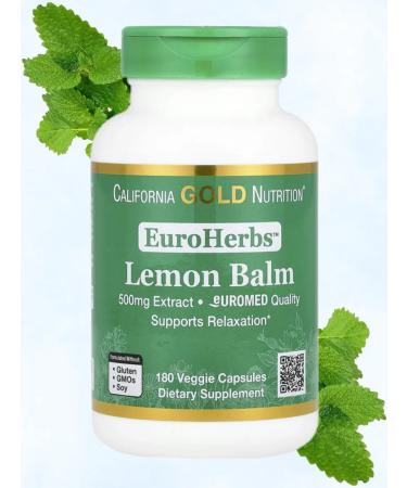 California Gold Nutrition Melissa extract 500 mg 180 capsules
