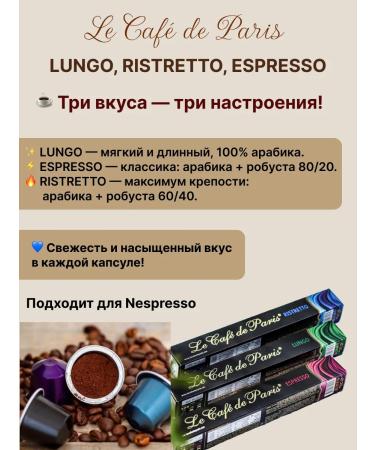 Le Cafe de Paris Coffee in capsules for Nespresso 30 pieces - Buy Online on GoSupps.com