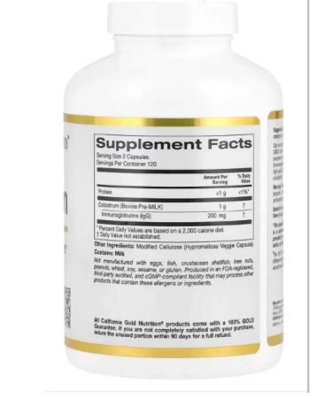 California Gold Nutrition Colostrum 240 capsules - Buy Online on GoSupps.com