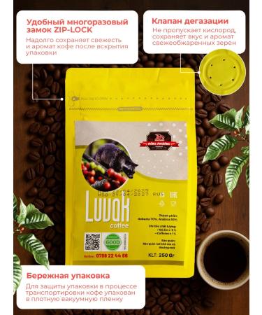 DONG PHUONG Coffee in grains Vietnamese Luvak premium - Buy Online on GoSupps.com