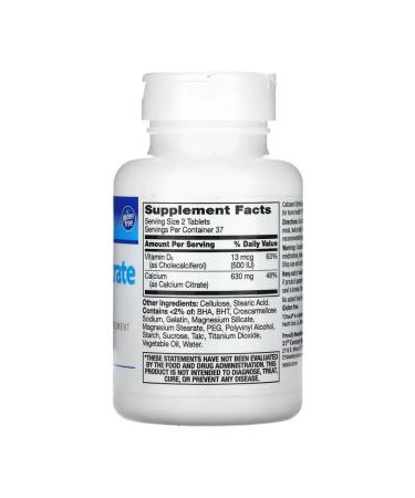 21st Century Calcium Citrate + Vitamin D3 75 tablets - Buy Online on GoSupps.com