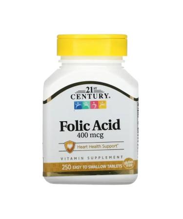 21st Century FOLIC ACID folic acid 400 g 250 tablets