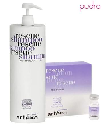 Artego Anti-hair loss set: Rescue shampoo and lotion 1000 ml + 10*8 ml