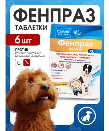 Beekeeper Fenpraz deworming tablets for large dogs and puppies (6 tablets)