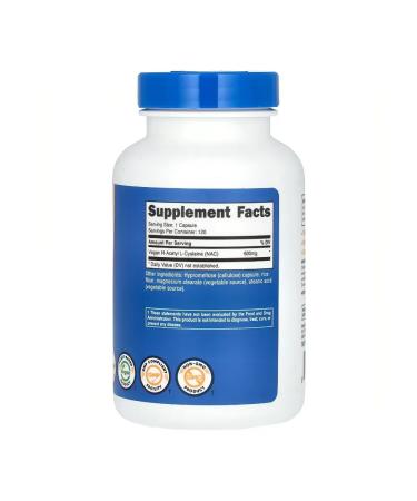 Nutricost N-acetylcysteine antioxidant health 600 mg 120 capsules - Buy Online on GoSupps.com