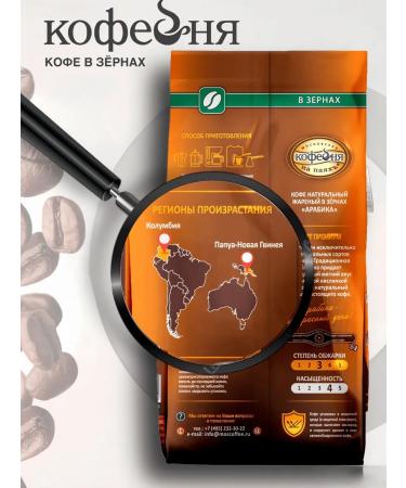 MOSCOW COFFEE SHOP ON SHARES Coffee in grains of arabica 1kg - Buy Online on GoSupps.com