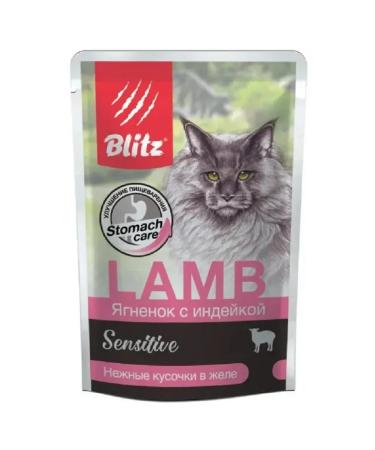 Pieces in jelly Sensitive for cats lambs turkey 85x24pcs