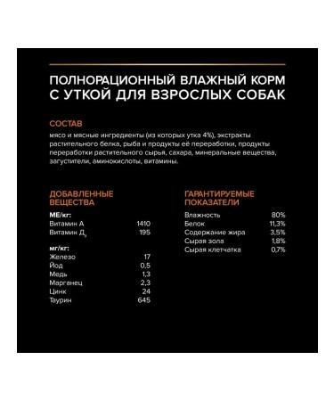 Purina Pro Plan Wet food for dogs spider with a duck in sauce 85 gr - Buy Online on GoSupps.com