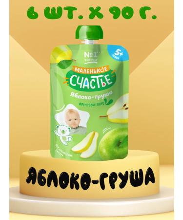 A little happiness Puree fruit apple-brigade 6 pcs x 90 g spider