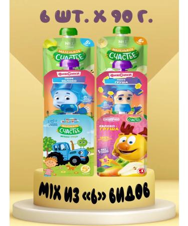 A little happiness Puree fruit mih tastes 6 pcs x 90 g spider