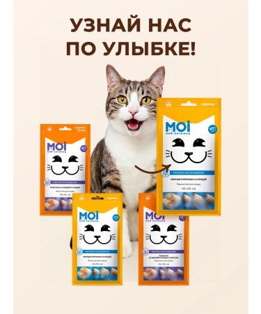 MOI Cat treat for cats with chicken 10g*4pcs - Buy Online on GoSupps.com