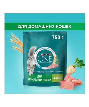 PURINA ONE Dry food for adult domestic cats with turkey 750 g - Buy Online on GoSupps.com