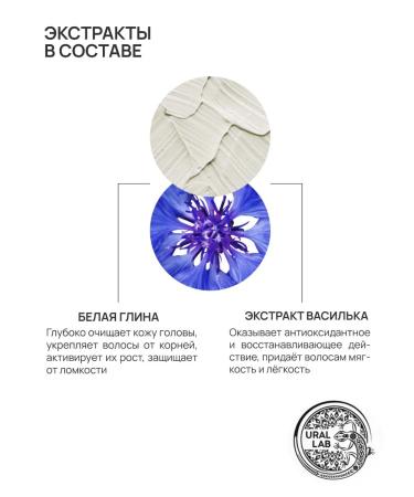 URAL LAB Restoring shampoo with clay and cornflower for brittle in ... - Buy Online on GoSupps.com