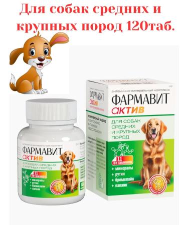 Farmavit Active Vitamins for dogs of medium and large rocks 120 tablets
