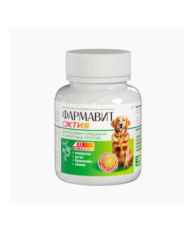 Farmavit Active Vitamins for dogs of medium and large rocks 120 tablets - Buy Online on GoSupps.com