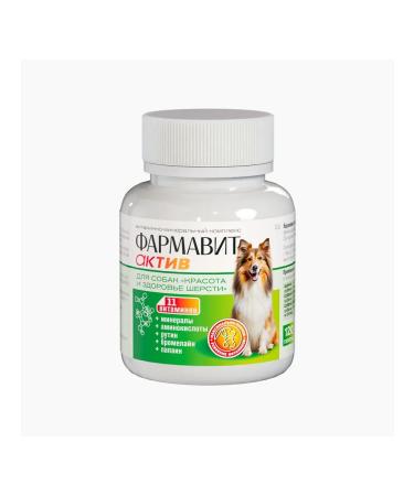 Farmavit Active Vitamins for dogs Beauty and health of wool 90 tablets - Buy Online on GoSupps.com
