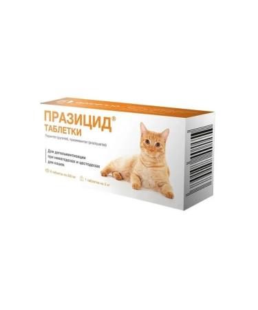 Apicenna Prasicide for cats tablets from worms 1 t. 3 kg 6 tab - Buy Online on GoSupps.com
