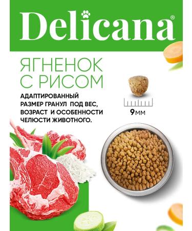 Delicana Dry feed for dogs of small breeds of lambs with rice 8 kg - Buy Online on GoSupps.com