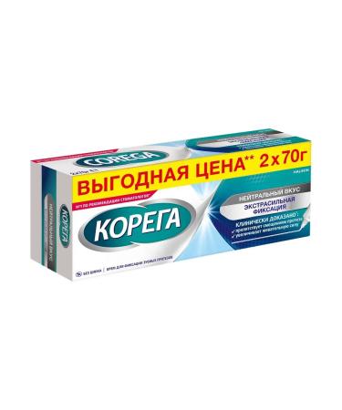 Korega Cream for fixing dentures Neutral taste 70 g 2 pcs - Buy Online on GoSupps.com