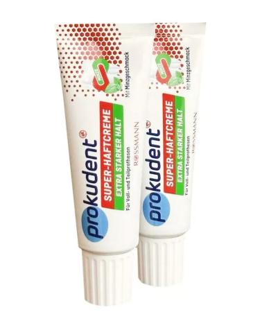 Prokudent Cream for fixing dentures with mint taste 2pcs - Buy Online on GoSupps.com